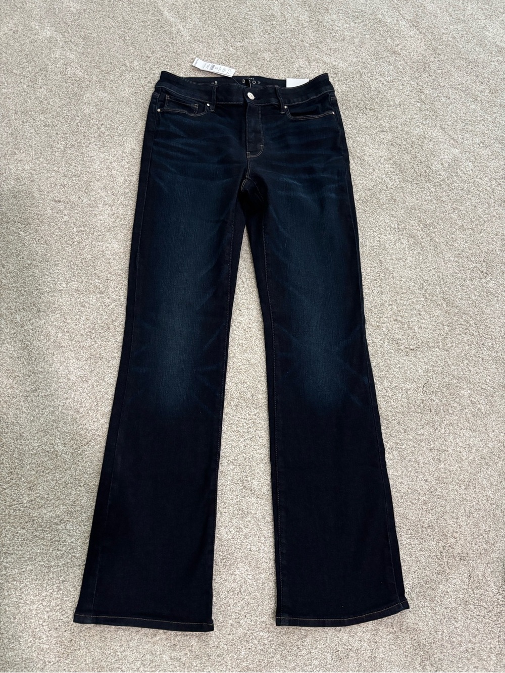 WHBM dark Everyday soft mid-rise boot cut jeans